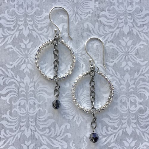 Kristal Wick's Sparkling Cup Chain Earrings - , Contemporary Wire Jewelry, Lashing, Wire Lashing, Loops, Wire Loop, Wrapped Wire Loop, sparkling cup chain earrings